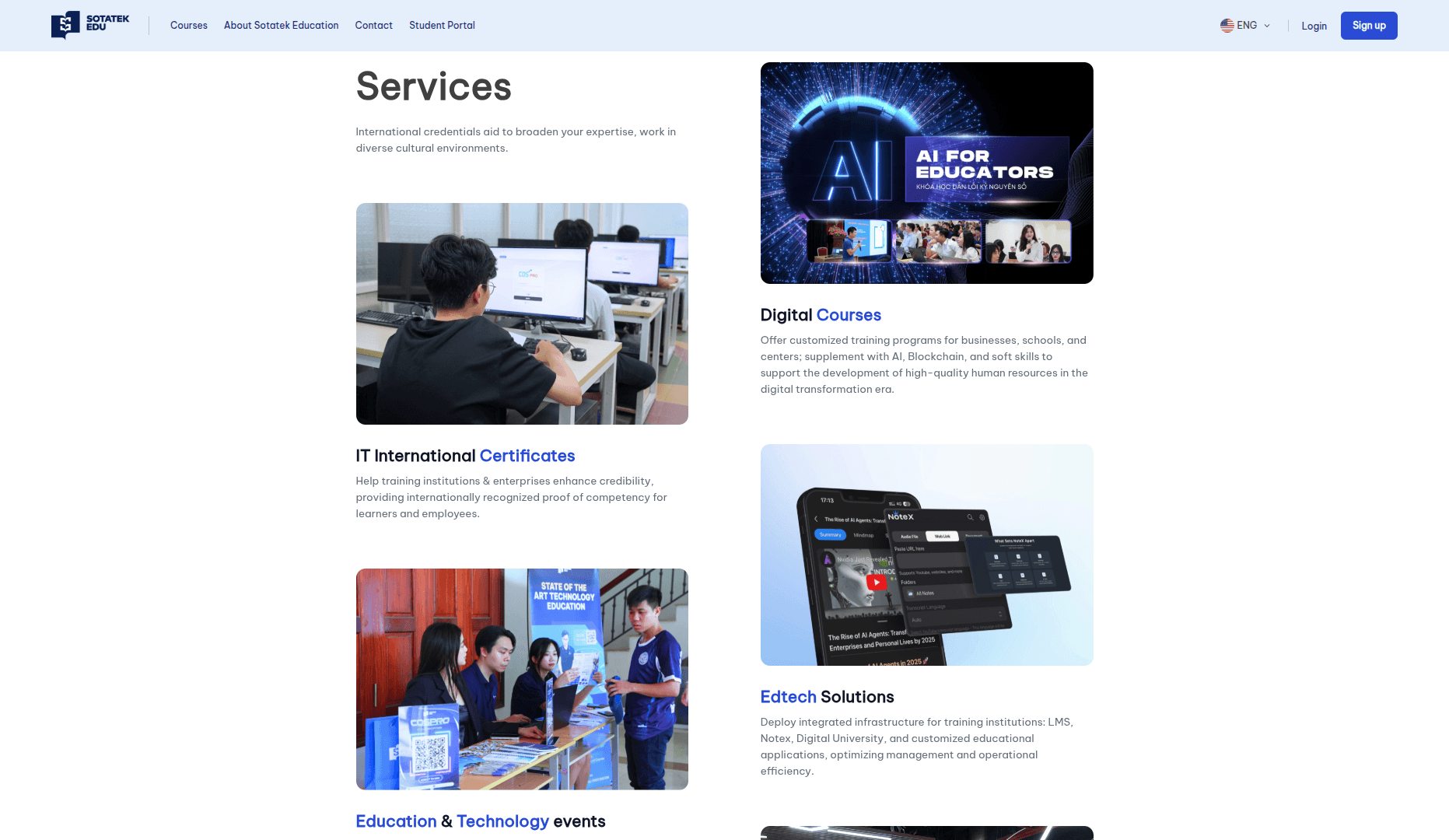 SotaTek Education - International Certification Management Platform